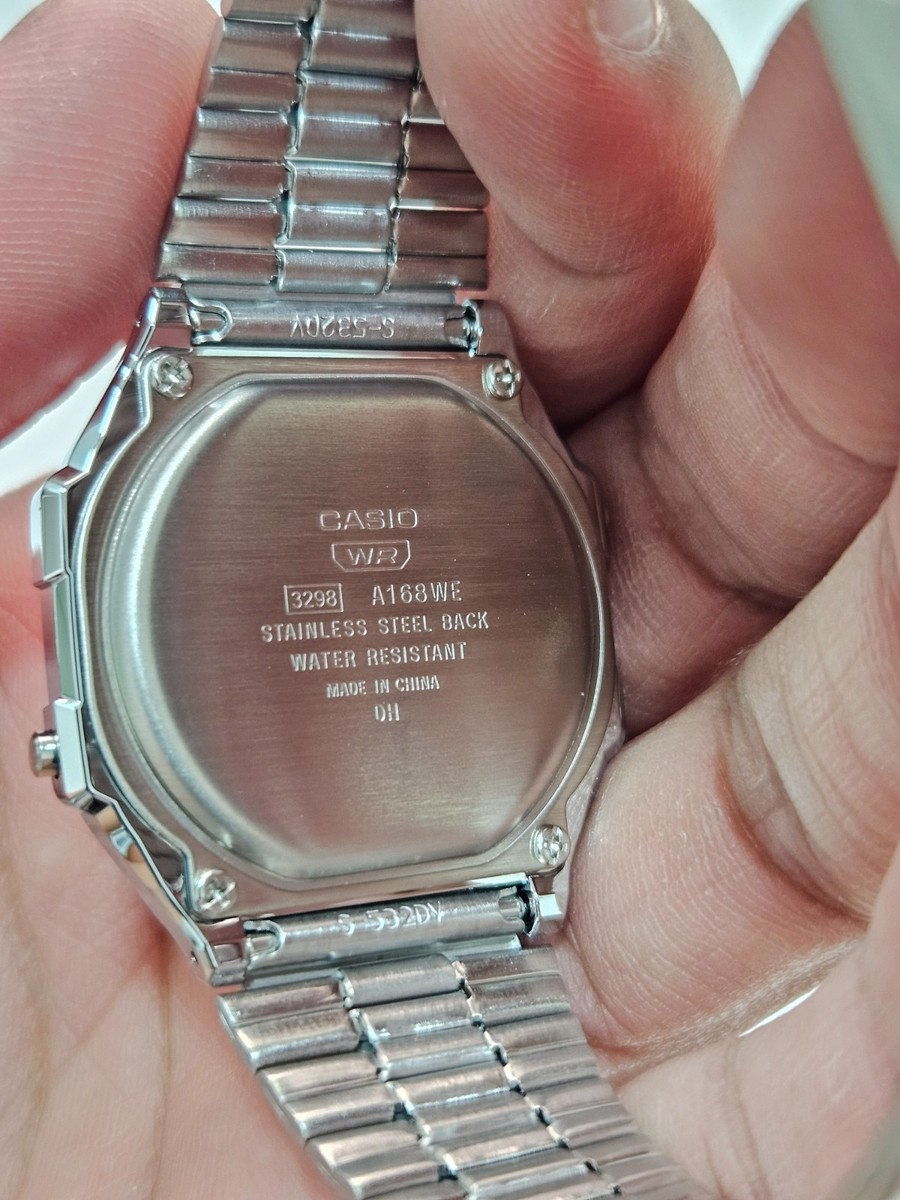 Casio A168WEHA-9A Unisex Digital Watch Silver Gold Classic Casual