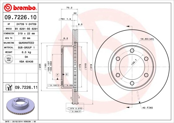 Disque de frein BREMBO anti-vibration pour corriger le freinage instable sur TOYOTA