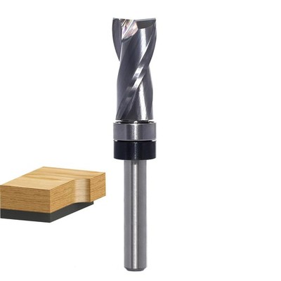Up-Cut Top Bearing Flush Trim Router Bit 1/4 Shank - 1/2'' Cutting Dia, 1-1/8''...