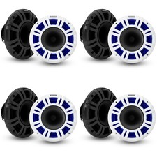 Kicker 4 48KMXL8 8" 4-Ohm RGB-LED KMXL Horn-Loaded Marine Coaxial Speakers,...