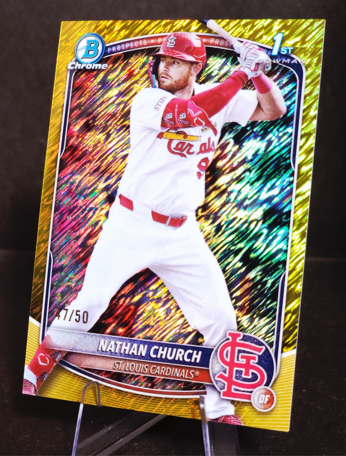 2025 Bowman Chrome 1st Nathan Church Gold Shimmer 47/50