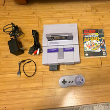 Nintendo SNES Console Bundle w/ Controller, Cables, Power, Super Mario All-Stars