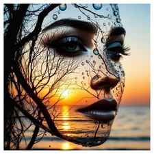 Lady Diamond Art Kits for Adults, Sunset Diamond Painting Kits for Beginner, ...
