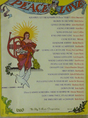 Musiknoten-Songbook  '' PEACE & LOVE ''  für  Piano- Akkordeon - Inhalt Foto 2