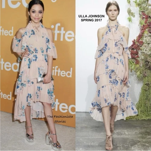 Abito Ulla Johnson San Valentino in seta floreale nudo romantico boho volant taglia 4