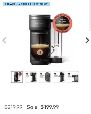 Keurig K-Crema Single Serve Pod Coffee Machine Black 72 oz Removable Tank K-Cup