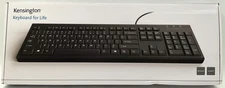 Kensington Keyboard for Life USB Wired 104 Keys Slim Spill-Proof Quiet K64370A