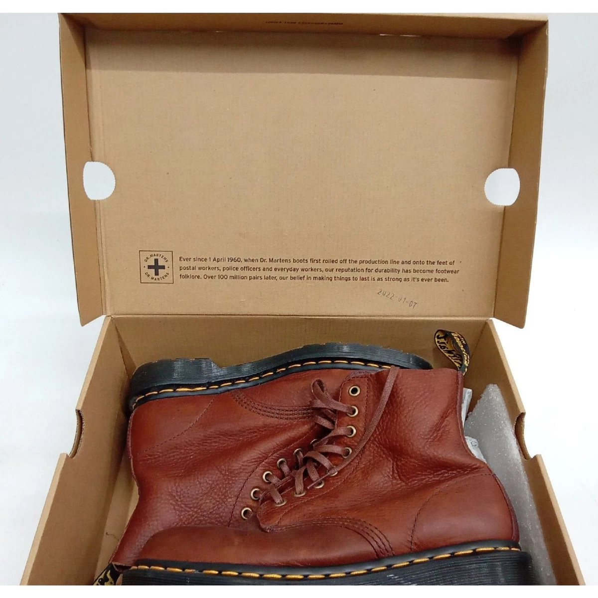 Dr Martens Pascal Brown Leather 8 Eyelet‎ Boots Size W 5 M 4 Distressed Grunge Dr. Martens Pascal Brown Boots for Women for sale - eBay main image 2