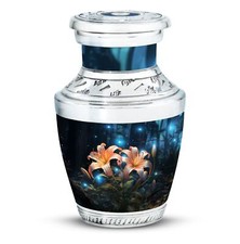 Lily Flower Memorial Mini Urns For Adult Male Human Small Urn For Female Ashes