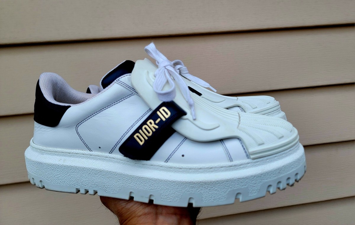Dior Calfskin Leather Dior-ID Lace Up Platform Sneakers White