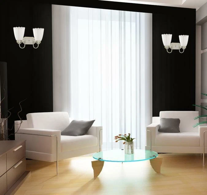 Accesorio de pared interior de dos luces Foto 2 de 4