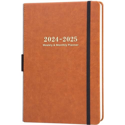 2024-2025 Planner - Planner 2024-2025 Weekly and Monthly with Stickers, Brown