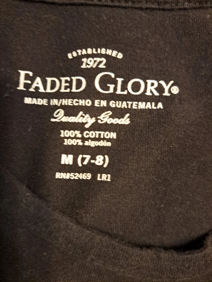 "Faded Glory" Girls Black Halloween Top.  Size Medium (7-8) - Image 3 of 4