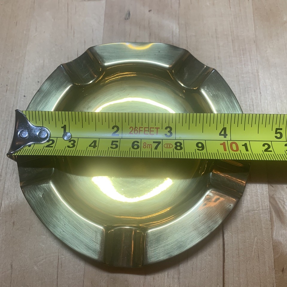 Two Vintage Circular Brass Ashtrays eBay