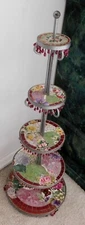 MOSAIC WARES  FLORAL 5 TIER STAND,NEVER USED