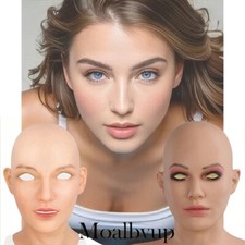 Realistic Silicone Female Mask Headwear Face Masks for Crossdresser Drag Queen