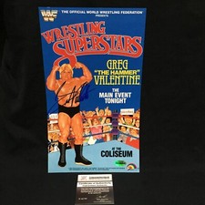 GREG THE HAMMER VALENTINE SIGNED AUTOGRAPH WWF WRESTLING REPLICA LJN POSTER COA