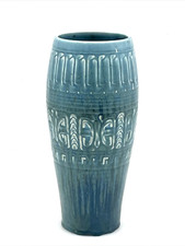 1925 Rookwood Art Pottery Vase Arts  Crafts Blue over Gray Matte Glaze 9.75"