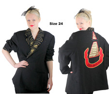 Desperately Seeking 80s Pyramid Style Size 24 Black Glitter Susan Jacket