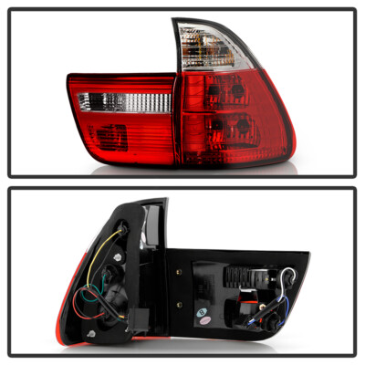 2000-2006 BMW E53 X5 Red Clear Tail Lights Brake Lamps Left+Right