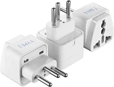 Ceptics Brazil Travel Plug Adapter (Type N) - 3 Pack Grounded & Universal