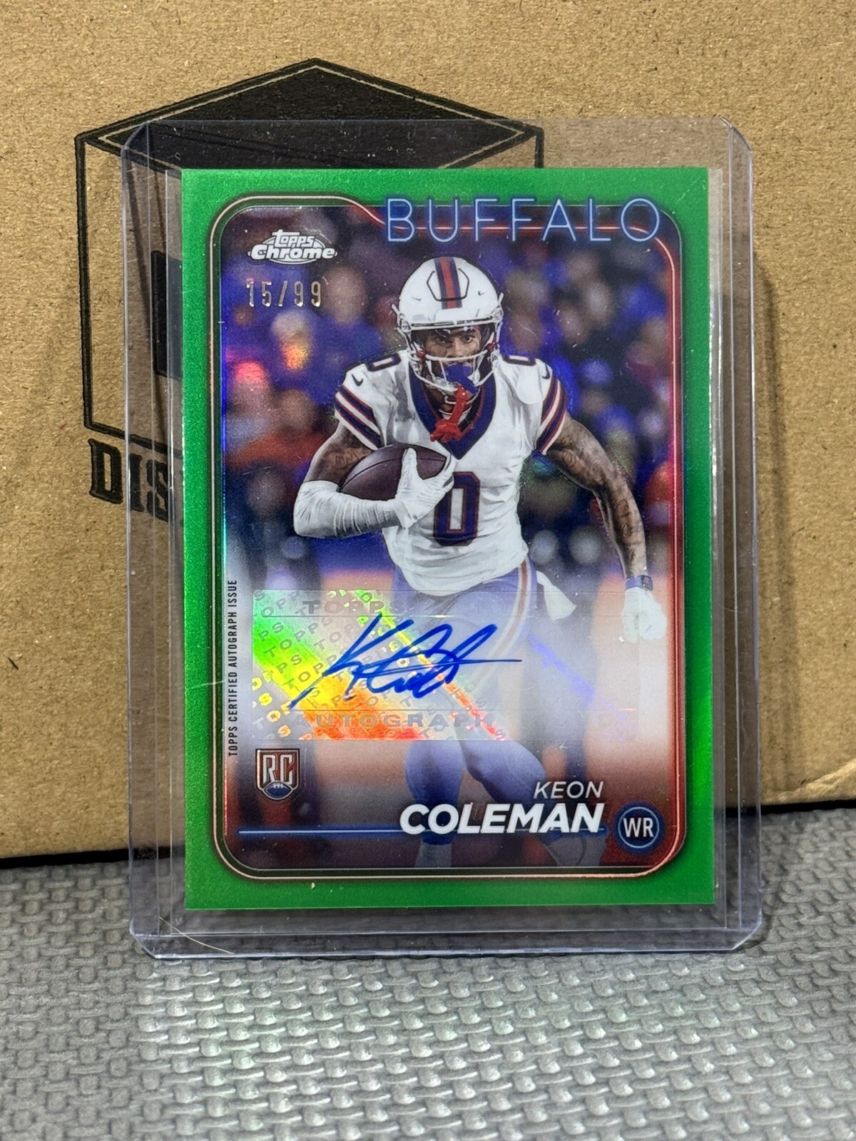 2024 Topps Chrome Green Refractor Autograph - Keon Coleman /99 Buffalo Bills