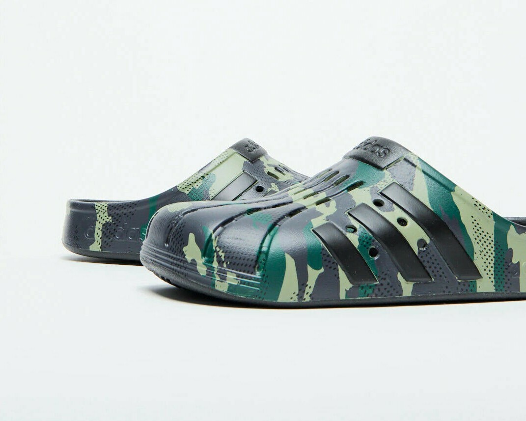 adidas Adilette Clogs Men's Camo Green Black Sandal Slides Shoes GW1050  Womens | eBay