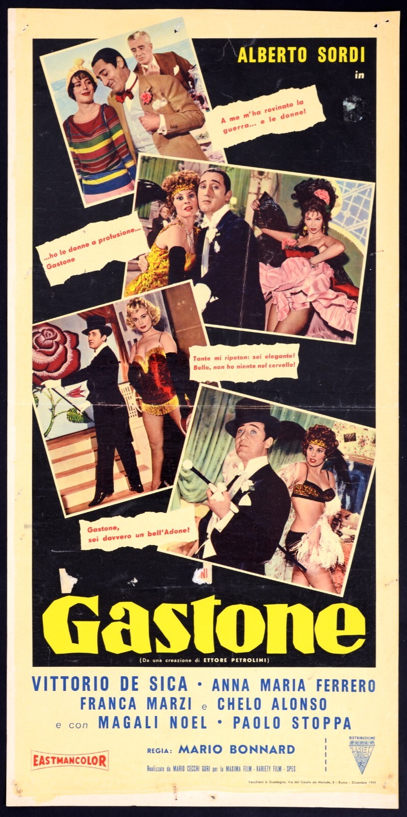 Locandina originale film Gastone (1959) - Regia di Mario Bonnard