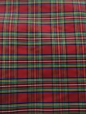 RED MULTICOLOR METALLIC PLAID TAFFETA FABRIC (60 in.) Sold By The Yard