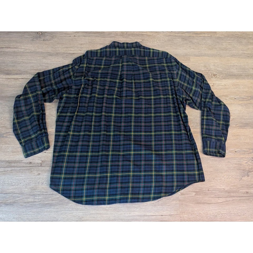 Vtg Mens Ralph Lauren Polo BLAKE 100 Cotton Plaid Flannel Casual Shirt