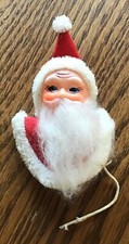 Vtg Santa Claus Head Face Christmas Pick /Ornament Crafts Japan
