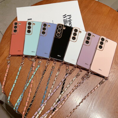 Crossbody Lanyard Case For Samsung S24 S23 S22 Ultra A54 A14 A34 Silicone Cover