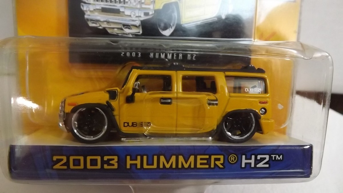 2004 Jada Dub City Yellow 2003 Hummer H2 Collector # 83 1/64 Scale