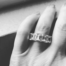 7Ct Simulated Simulated Diamond Eternity Cocktail Ice Band 14K White Gold Plated