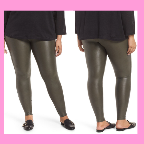 NWT SPANX Faux Leather Leggings in Rich 