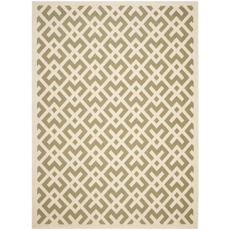 SAFAVIEH Indoor Outdoor CY6915-234 Courtyard Green / Bone Rug - Image 4 of 4