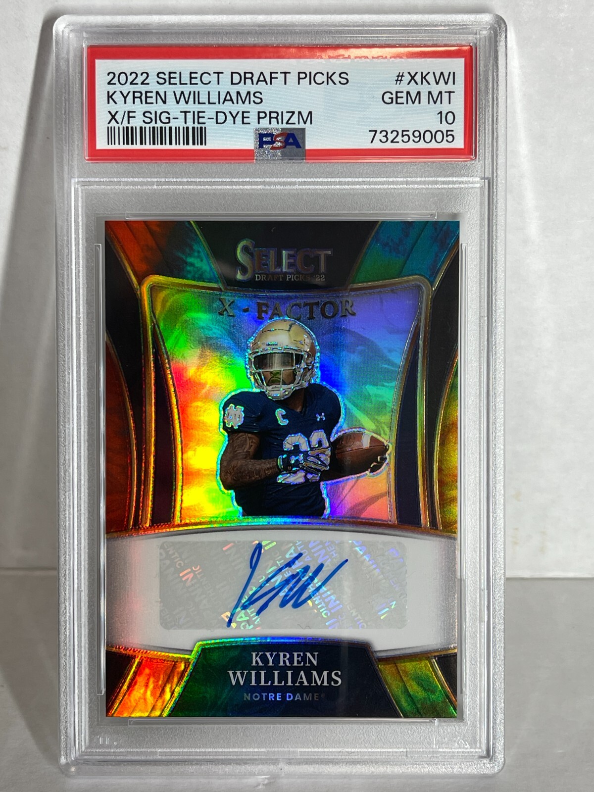 Kyren Williams Panini Select Draft Picks X-Factor Signatures #XKWI Tie-Dye Prizm