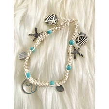 Choice Of All 4 Piece Wave Set Anklet Beach Jewelry Turquoise+ White+ Silver T8