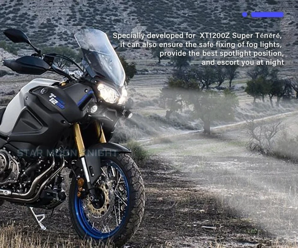 For Yamaha Super Tenere XT1200Z 2023 Fog Lights Bracket Mount Spotlight Holder - Image 4 of 4