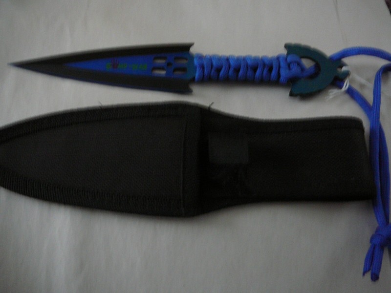 zomb-war throwing knife blue