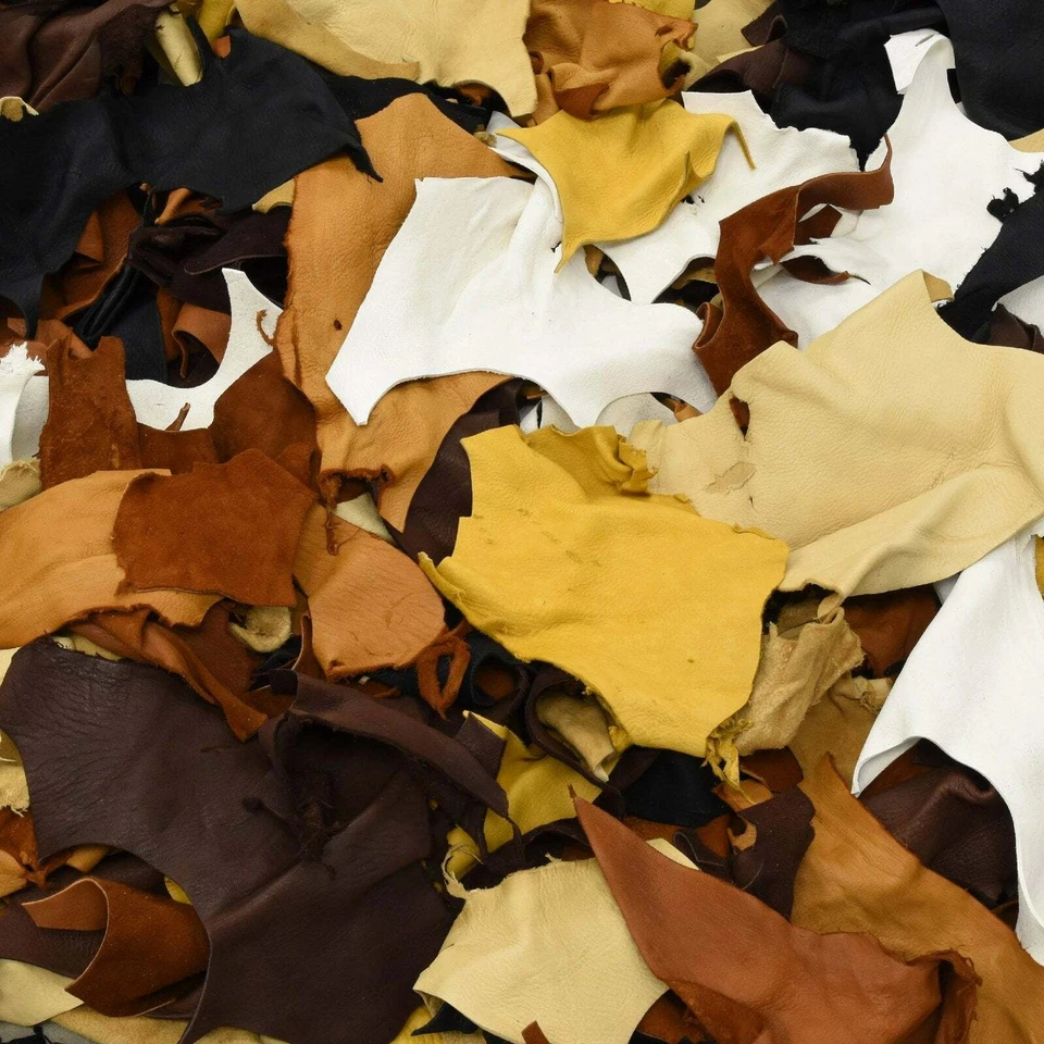 Pequeñas piezas de reciclaje de piel de ciervo chatarra de 1 libra de 3 oz a 5 oz de piel de ciervo Foto 2 de 4