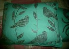 THRO Marlo Lorenz~Silver Sequins Green~2 Pillows 14x18"~Ocean CRAB Tree Birds~LN — photo 3