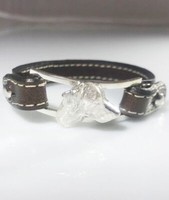 Armband Aus Echtem Leder Vizsla 3D Kopf Handziseliert In 925 Silber Luce