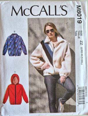 MCCALLS PATTERN 8019  JACKETS  MISSES SIZES LARGE XLARGE XXLARGE  UNCUT FF