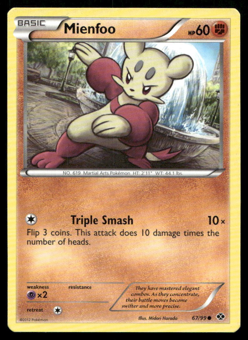 Mienfoo 67/99 Common Next Destinies Pokemon Moderately Played