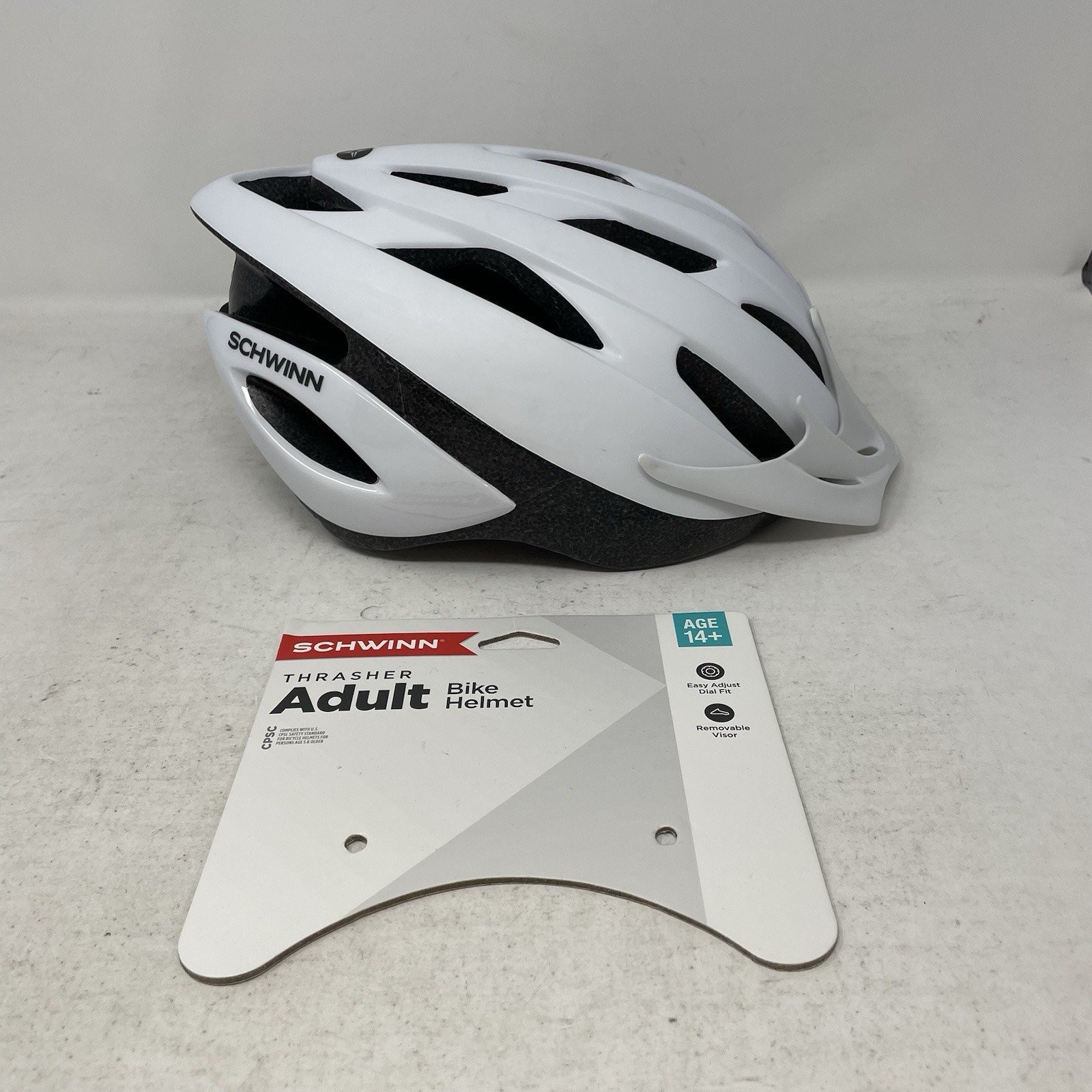 (New) Schwinn Thrasher Bike Helmet Lightweight White Adjustable Fit Vents Adult 14+ (29.99 USD) (New) Schwinn Thrasher Bike Helmet Lightweight White Adjustable Fit Vents Adult 14+ (29.99 USD)