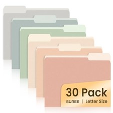 File Folders, 30 Pack Manilla Folders 8.5 x 11, Colored File Pastel Colors