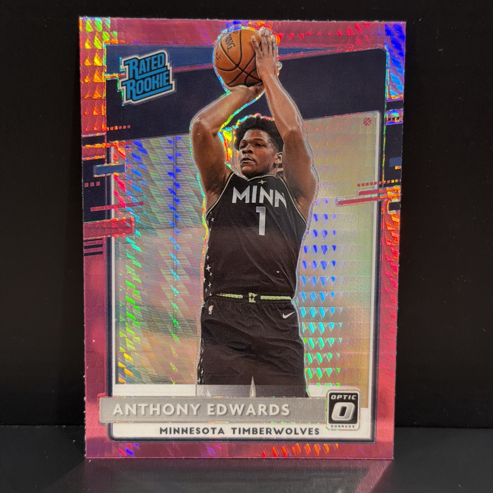 Anthony Edwards [Hyper Pink] #151 [Rookie] 2020 Panini Donruss Optic