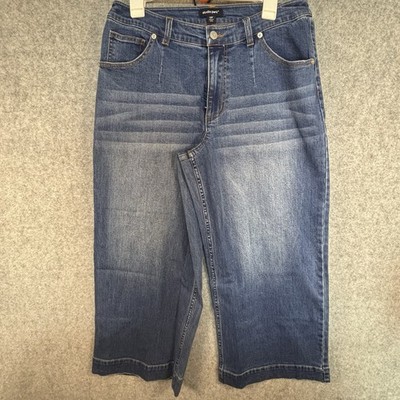 Studio Park x Amy Stran Petite Dart Wide Leg Ankle Jean- Indigo Medium Wash 12P