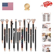 16 Pcs Crystal Diamond Glitter Pen Cute Ballpoint Sparkle Pens Set Metal for ...